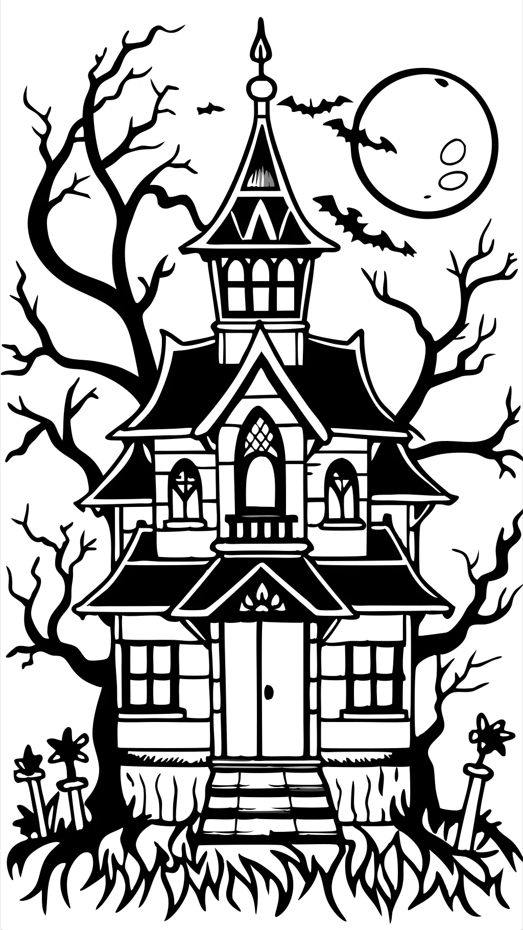 scary house coloring pages